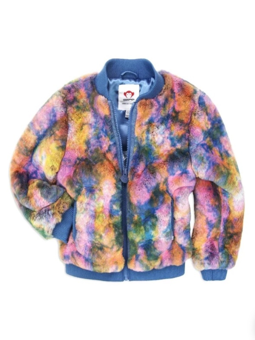 Appaman Girls Nikki Bomber Rainbow Mutli Color Faux Fur Jacket Size 7